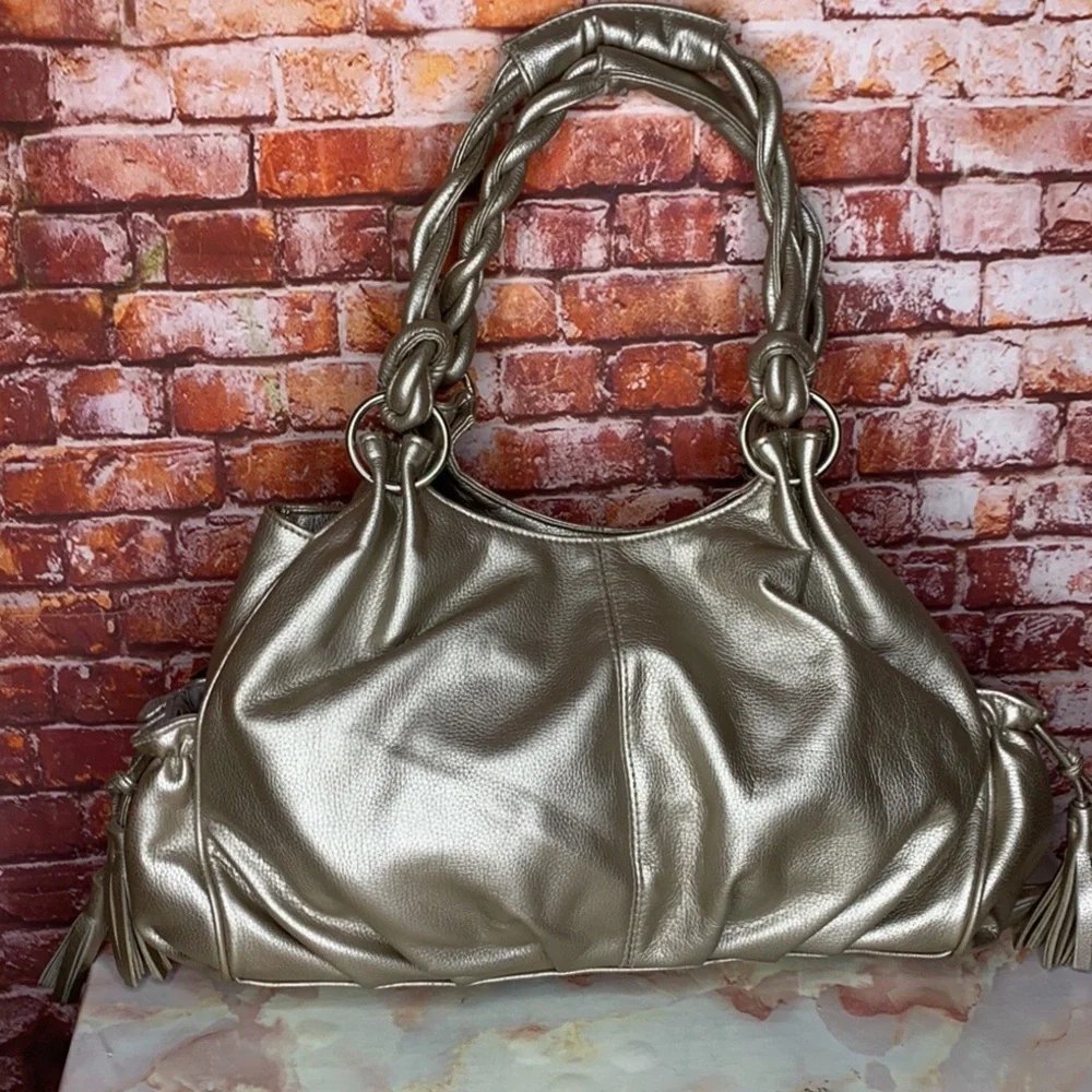 Platinum Gold Large Soft and Slouchy Hobo Bag